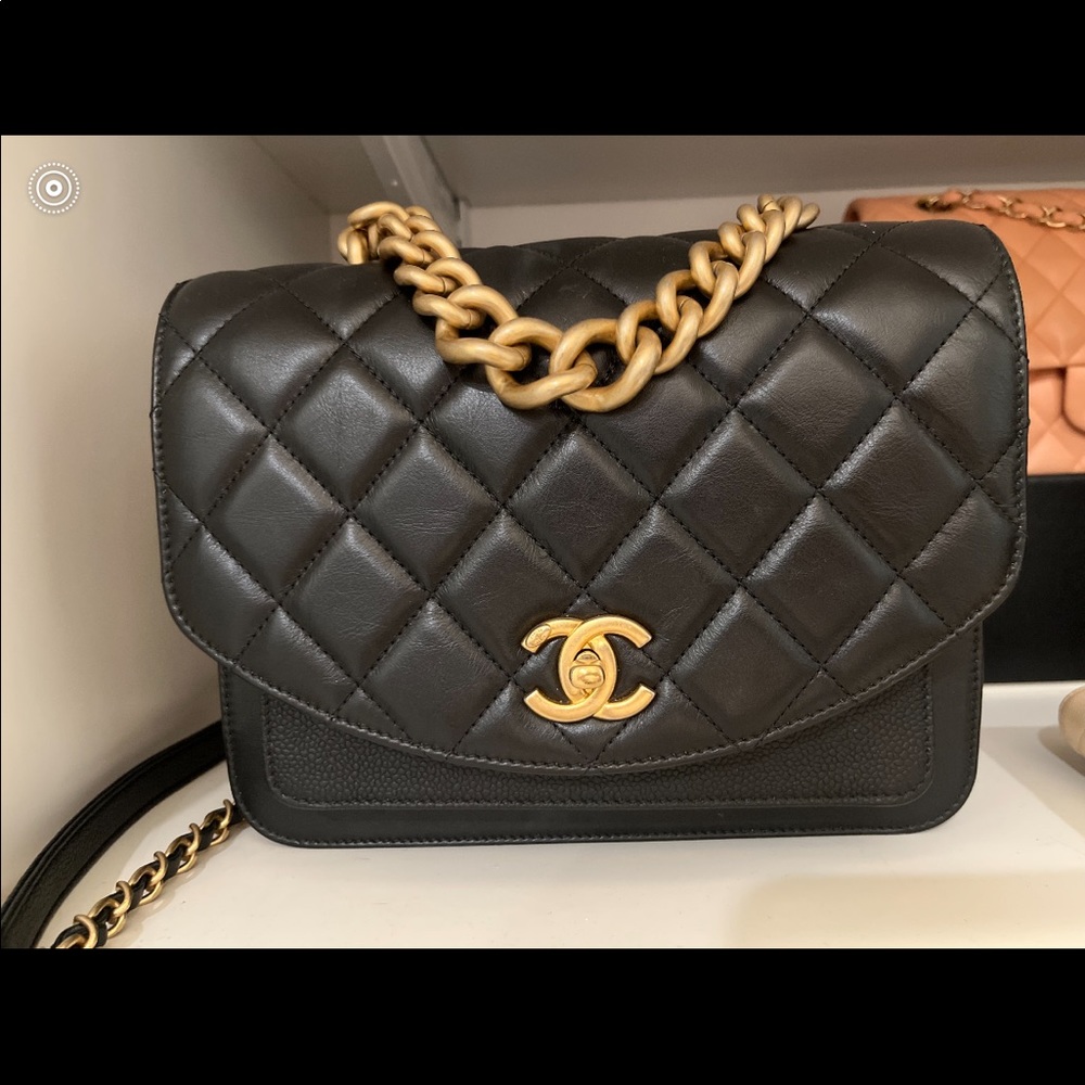 Chanel Caviar and lambskin envelope flap bag
